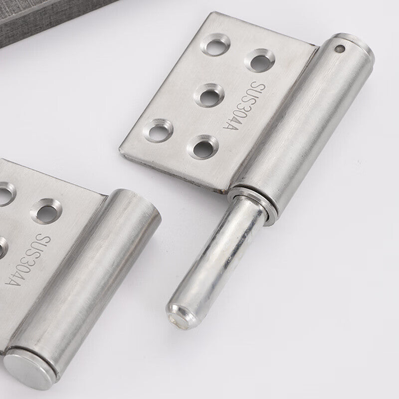 Thickened stainless steel flag-shaped detachable hinge for bathroom doors and windows with high-speed wheel, 5 inches x 3.5 x 2.0 mm thick.