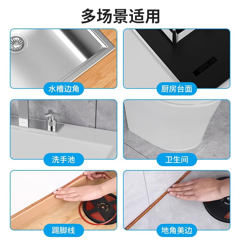 Taimseal Grout Sealing Tape for Kitchen Sinks, Stove Tops, and Floors - Waterproof, Mildew-proof, Moisture-proof, and Won't Lift When Wet - Strong Adhesion - Noble Gold [8mm Width * 6m Length]