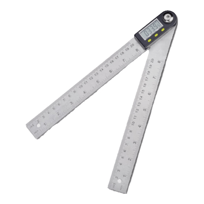 Mitz Digital Angle Ruler, Stainless Steel Woodworking Ruler, Angle Measuring Steel Right Angle Ruler, 500mm/0-360°/0.05°/Stainless Steel