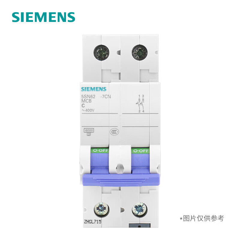 Siemens 5SN6263-7CN Type C 63A 2P 6KA Circuit Breaker