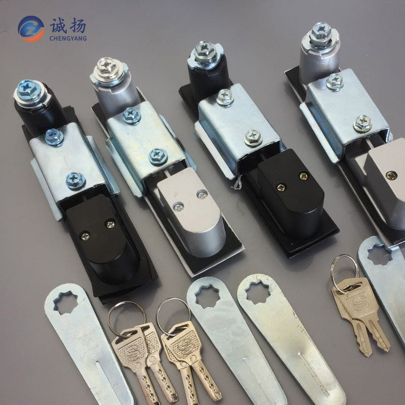 CHENGYANG Electric Cabinet Flat Lock Power Cabinet Door Lock Distribution Cabinet Anti-Theft Lock MS818 Black [Zinc Shell Zinc Back]