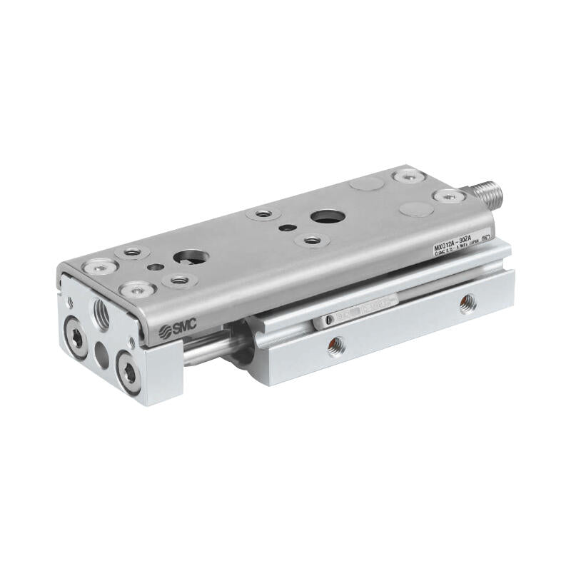 SMC double cylinder pneumatic slide, two-side piping type; MXQ12A-20Z