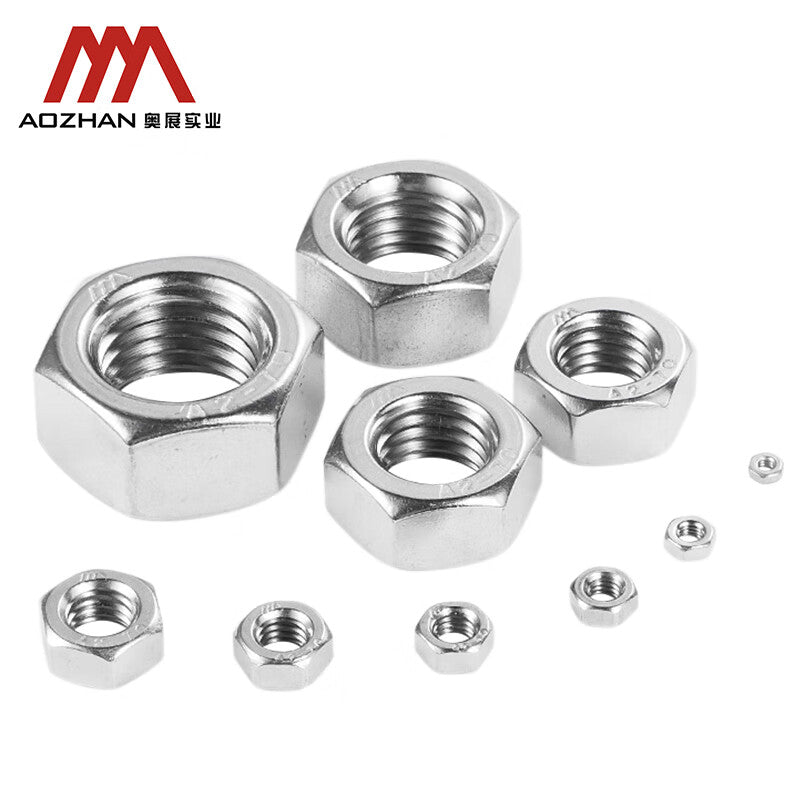 AOZHAN 304 Stainless Steel UNI5587 Thickened Hex Nuts, Italian Standard Screw Caps GPH M45 (40 pieces/box)