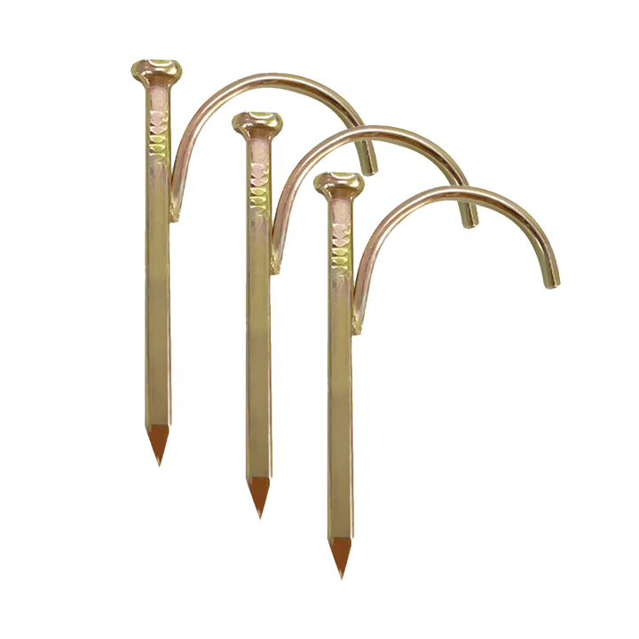 Yongli Shang water pipe hooks, square hooks, hardened cement nails, integrated hook and fixation nails, wall-mounted hooks and conduit clips, for 1-inch and 32mm pipes (60 gold pieces).