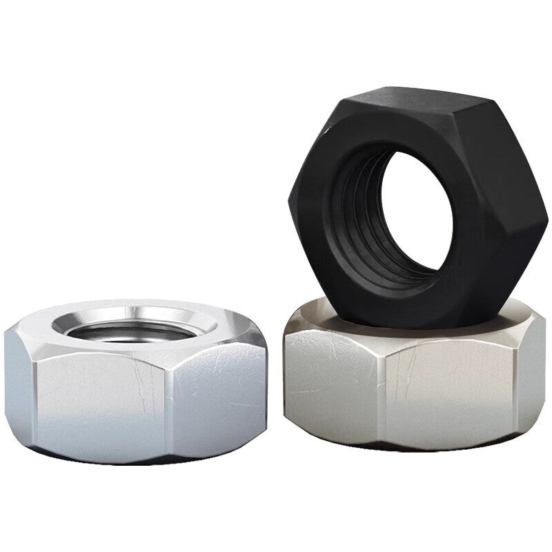 Bairuit Grade 12 High Strength Hexagonal Nuts, Galvanized and Nickel-Plated Blackened Nuts, M6 [30pcs], Grade 12 Blackened