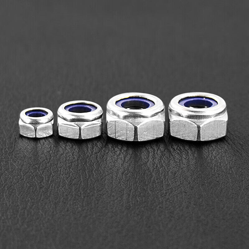 Haisdick 304 Stainless Steel Nylon Plastic Anti-Loosening Self-Locking Nut DIN985 Anti-Loosening Nut HKsq-461 M6 (200 pieces)