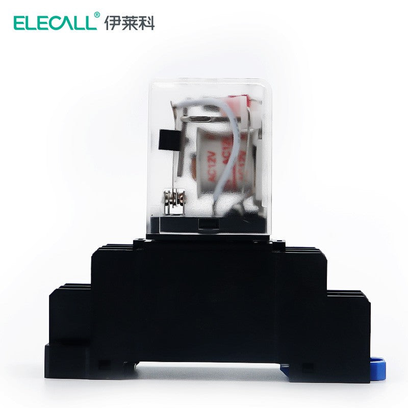 ELECALL HH52P small intermediate relay AC two open and two closed with light and base electromagnetic relay set 8 feet MY2NJ AC12V