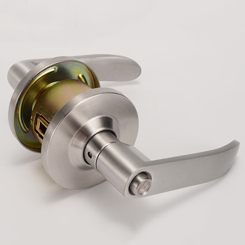 Basic spherical door lock, universal indoor/outdoor bedroom door lock, single-latch lever handle lock with two latches.