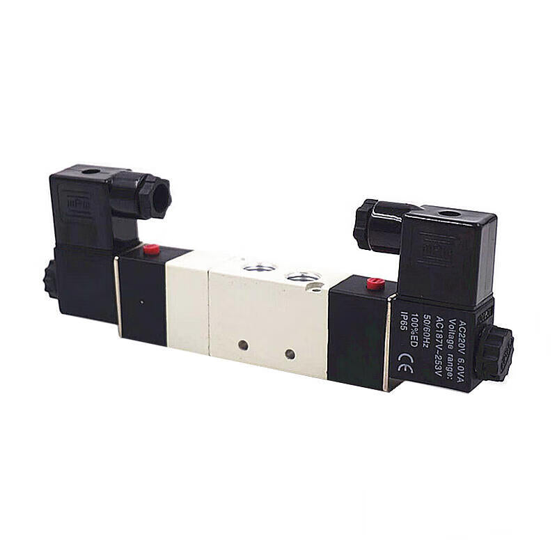 AirTAC internal pilot solenoid valve, 3-position 5-way medium pressure, double solenoid control, DIN socket type; 4V230P08A