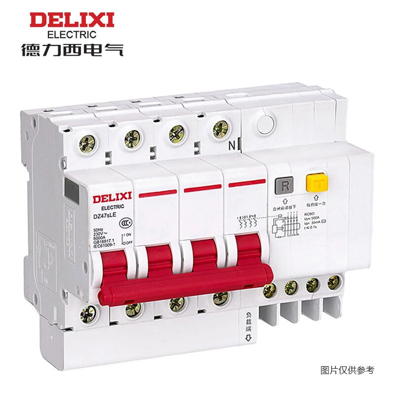 Delixi DZ47sLE 4P C 40A 6KA 50mA Circuit Breaker