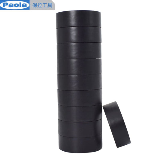 Paola 5m x 10 rolls PVC electrical insulation tape, black electrical tape, lead-free, flame-retardant, waterproof tape, high-voltage resistant, and wear-resistant 5810.
