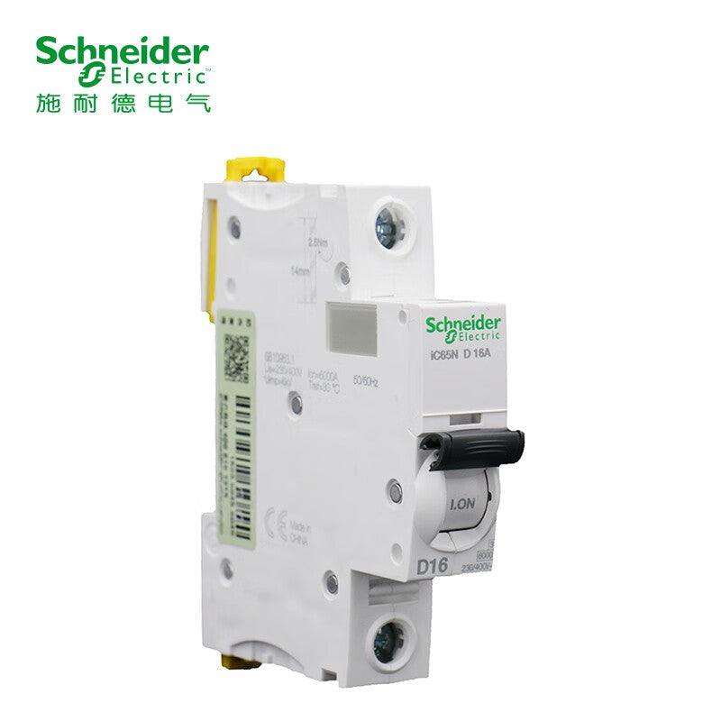 Schneider air switch A9 series IC65N small circuit breaker 1P single pole D type 16A air open main switch A9F19116