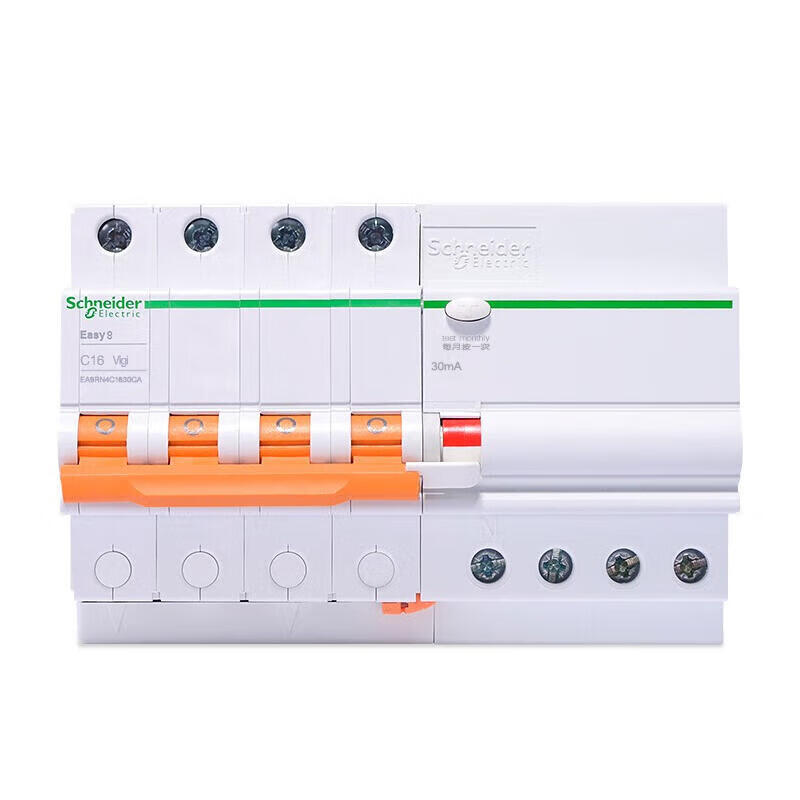 Schneider Electric EA9R Circuit Breaker, 4P, C16A/30mA/A