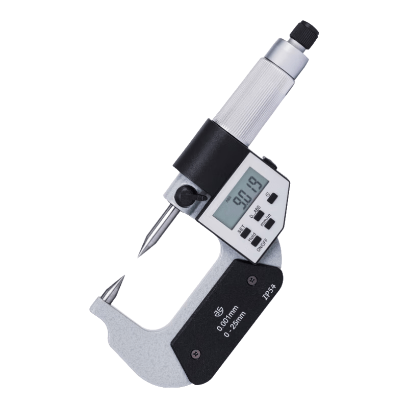 Northwest Qinghai Qingliang Digital Electronic Double-Pointed Micrometer, High Precision 0.001mm Groove Measurement, 30-degree Point, 230-41-040 / Measuring Range 0-25mm