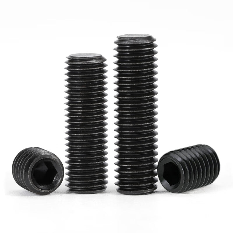 Bairuite 12.9 grade high strength flat end set hex socket head cap screw, headless machine bolt, set screw, M8*20 [20 pieces] black