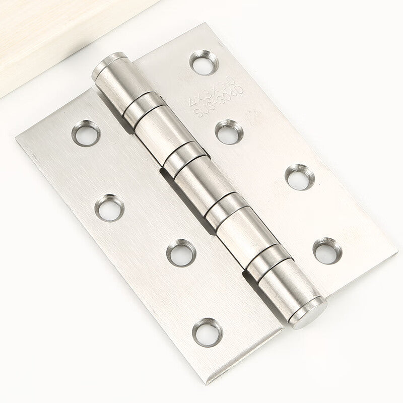 Thousand-speed wheel stainless steel casement hinge, 4-inch 3.0mm casement hinge with brushed silver finish, 2 mounting screws.