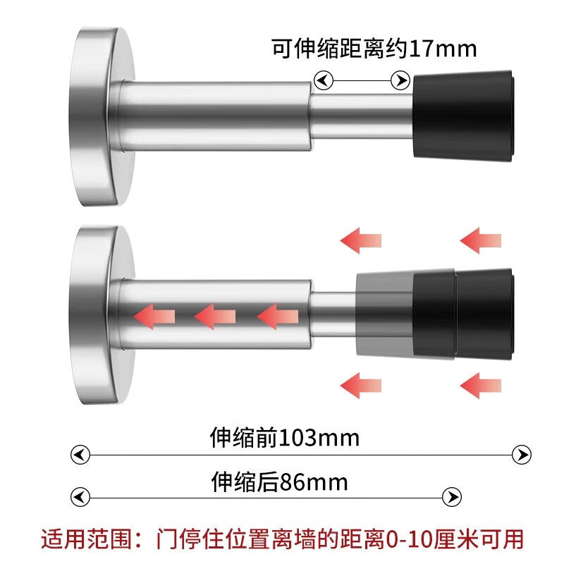 Pangu Precision Door Stopper, Door Blocker, No-Drill Anti-Collision Device for Main Doors and Entrance Doors, Silicone Door Anti-Collision Device, Hydraulic Buffer - Matte Black