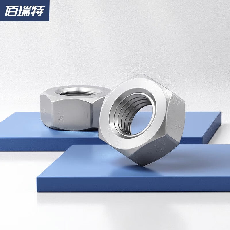 Bairuite 304 Stainless Steel Hex Nuts, Bolts, and Screws - DIN934 M4.0 [200 pieces] (304 Coarse Thread)