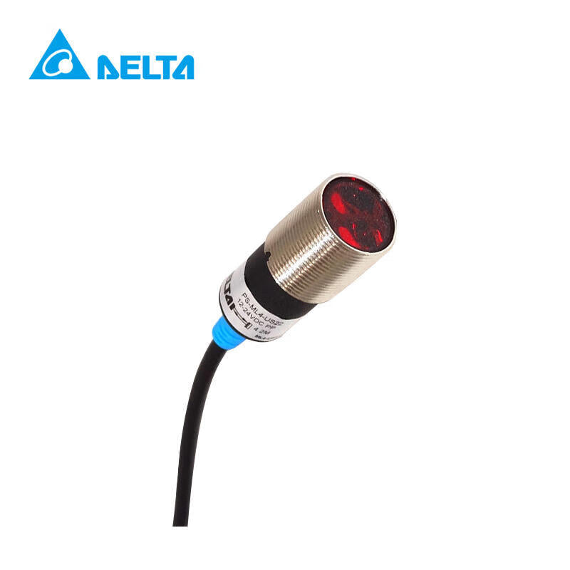 Delta mirror reflective photoelectric sensor, body M18 cylindrical, Push-Pull output, +12-24VDC operation, light-in/light-shielded, 4.2m detection distance; PS-ML4-US22