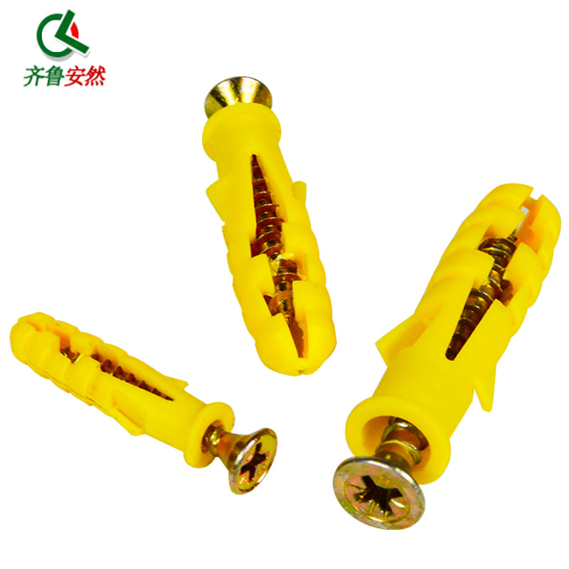 Qilu Anran Small Yellow Croaker Plastic Expansion Tubes, Anchor Bolts, Expansion Plugs, Bolts, Screws, Wall Plugs, Expansion Screws [M6x30 30 pieces/box Small Yellow Croaker Anchor Bolts]