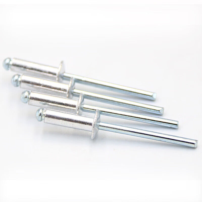 Bingyu Blind Rivets, Type A Open Flat Round Head, DIN7337, Blue/White Zinc, 5*8 (250 pieces), bx-15