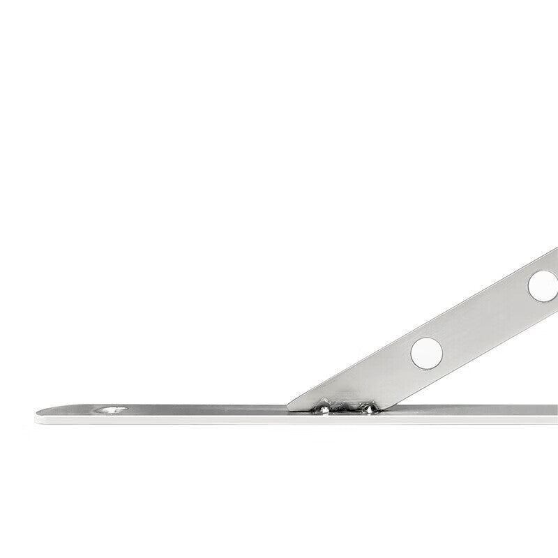 Bingyu Thickened Stainless Steel Tripod Bracket (2 Pieces) - Wall-Mounted Shelf Support, Fixed Storage Rack, 4mm Thick, 300mm Long (with Screws) bx-16