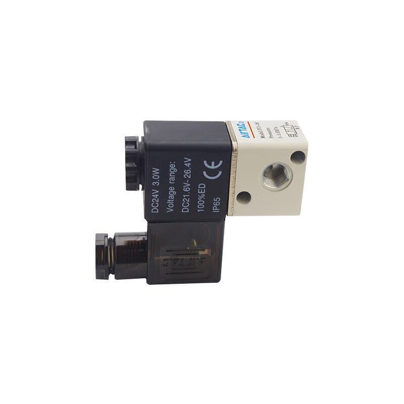 AirTAC 2-position 3-way normally closed, direct-acting solenoid valve, DIN socket type; 3V106A