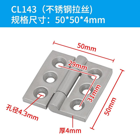 Pango Precision Folding Hinge, Industrial Heavy Duty Hinge CL143 [304 Stainless Steel Brushed 50*50*4]