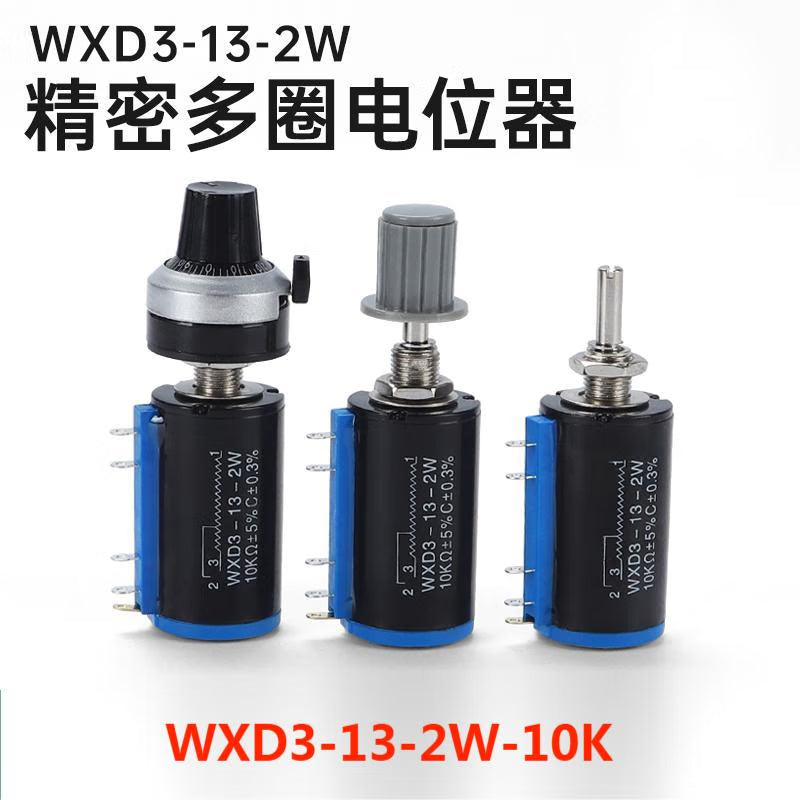 Norran Multi-turn Wire-wound Potentiometer WXD3-13-2W-10K Precision Multi-turn Wire-wound Potentiometer with Adjustable Sliding Rheostat (1 piece, plus one standard cap)