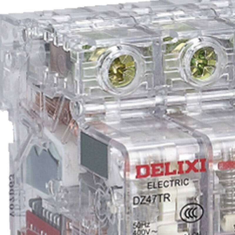 DELIXI DZ47TR Transparent MCB 4P 63A Circuit Breaker Switch