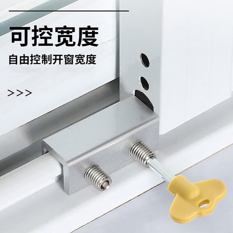 Window limiter/door screen fixing clip, aluminum alloy safety lock, window limiter [pack of 4]