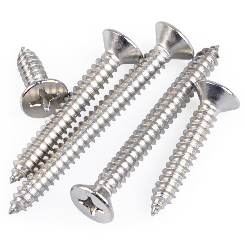 Jestin 304 Stainless Steel Phillips Head Countersunk Self-Tapping Screws C 4.8*38 [200 pieces] 304 Self-Tapping Screws