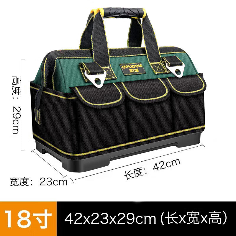 Delipow tool bag multi-function electrician repair bag Oxford cloth canvas storage bag backpack one shoulder 18-inch thickened tool bag