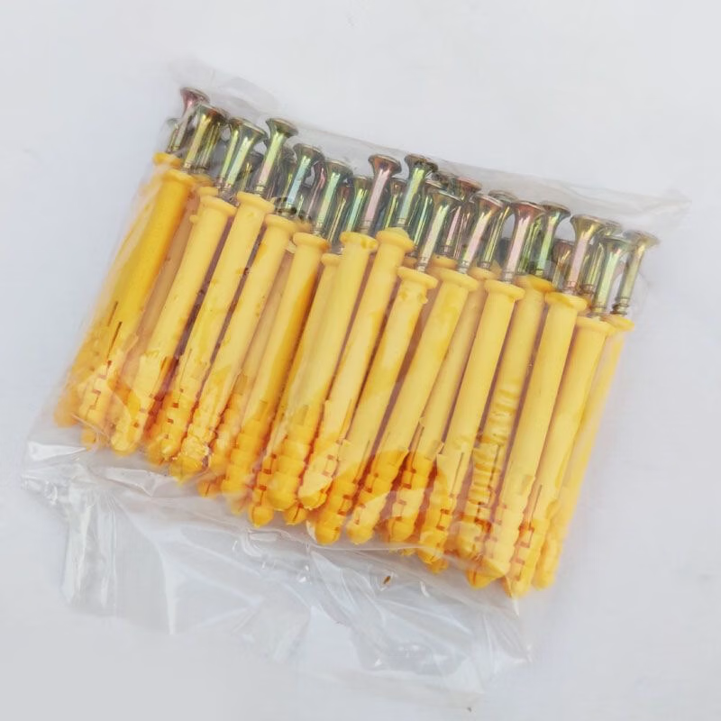 Xiaofeng Precision Machinery Small Yellow Fish Expansion Screws, Plastic Expansion Tubes, Rubber Plugs, Bolts, Expansion Plugs, Self-Tapping Screws, 8*60mm (50 sets)