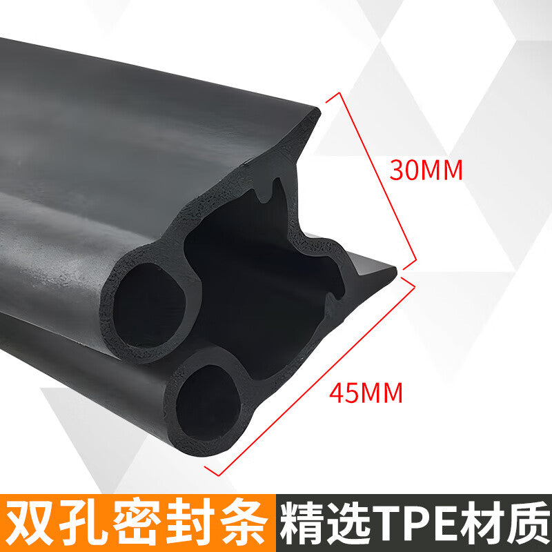 Weiruijia Cold Storage Door Sealing Strip, Double-Hole U-Shaped Special Insulation and Dustproof Sealing Strip, Cold Storage Sliding Door Edge Strip, Double-Hole Sealing Strip (TPE Elastomer), Sold in 5 Meters and Up