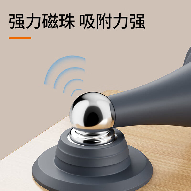 Thousand-speed wheel door catcher, no-drill door stopper, anti-collision bathroom door stopper, upgraded version [Upgraded magnetic] Dark gray