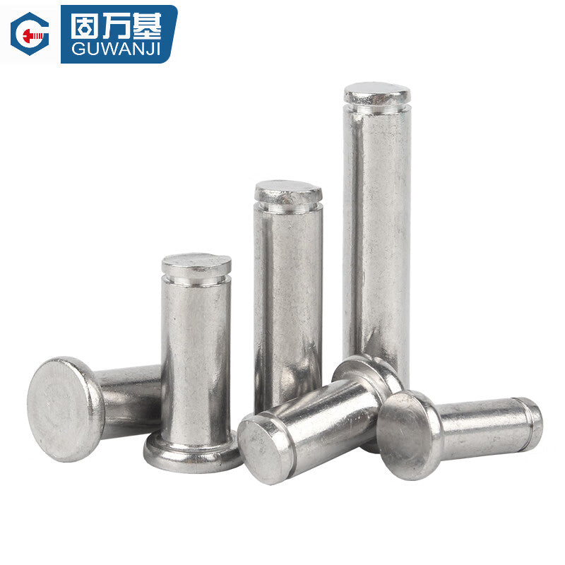 GUWANJI Flat Head Grooved Pin, 304 Stainless Steel, Flat Head Grooved Pin, Snap Ring Pin, Locating Cylindrical Pin, M4x30 [10 pieces]