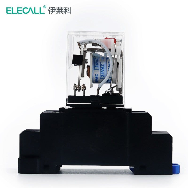 ELECALL HH52P small intermediate relay AC two open and two closed with light and base electromagnetic relay set 8 feet MY2NJ AC24V