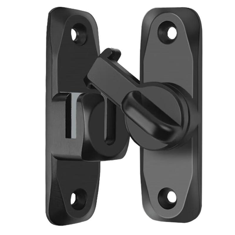 No-drill door latch, simple anti-theft door lock, bedroom cabinet door latch, black, unisex