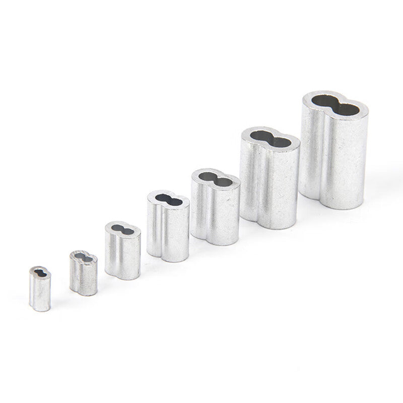 Deqi Figure-Eight Aluminum Clip, Wire Rope Clamp, Double-Hole Aluminum Lock, Figure-Eight Aluminum Clip, Aluminum Clip and Buckle Accessories, Oval M26