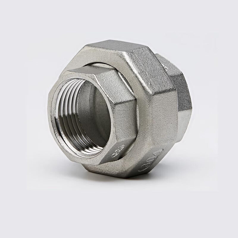 Deqi 304 Stainless Steel Double Internal Thread Union Fitting, Water Pipe Internal Thread Union Fitting, Internal Thread Flat Union DN32