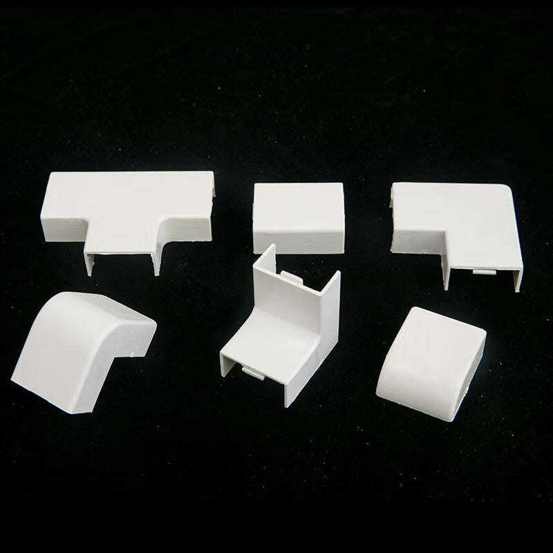 Deqi PVC cable tray accessories, flat indoor surface-mounted cable tray elbow, flat bend 80*40