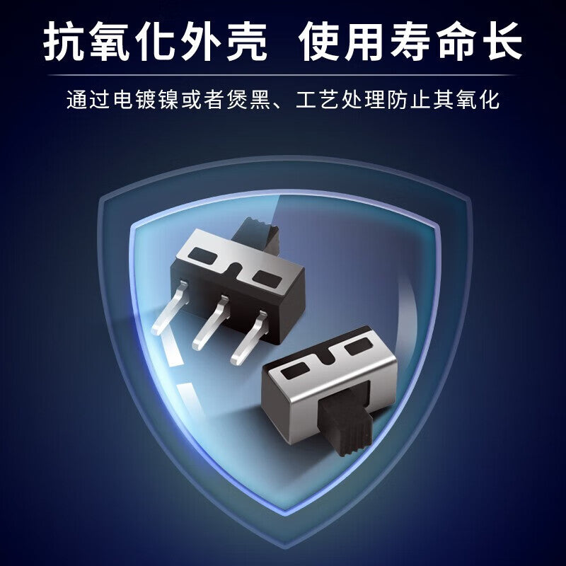 Huijun Toggle Switch, Single/Double Row Straight-In Horizontal Miniature Power Switch with Sliding Position SS-13D07 Toggle Switch - Single Row 4-Pin 3-Position - 10 Pieces