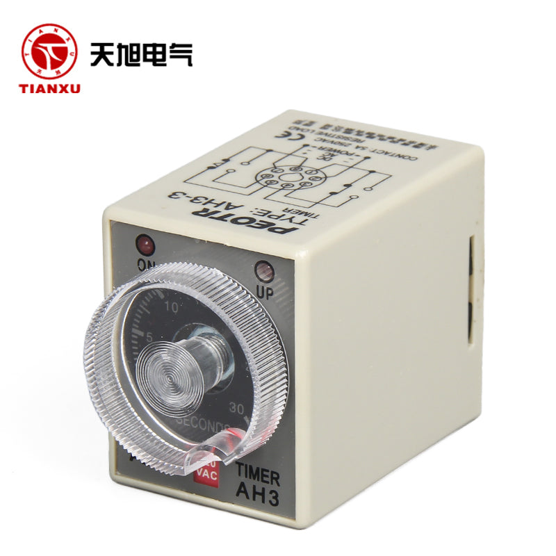 PEOTR AH3-3 8-Pin Time Relay Controller DC12V for Current Transformers