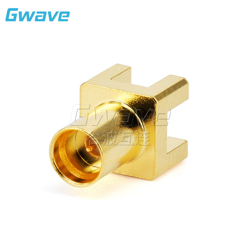 Gwave GPO (SMP) male connector for PCB board connection, 2.9mm solder hole spacing, 26.5GHz optical fiber. GPO-JHD2-S