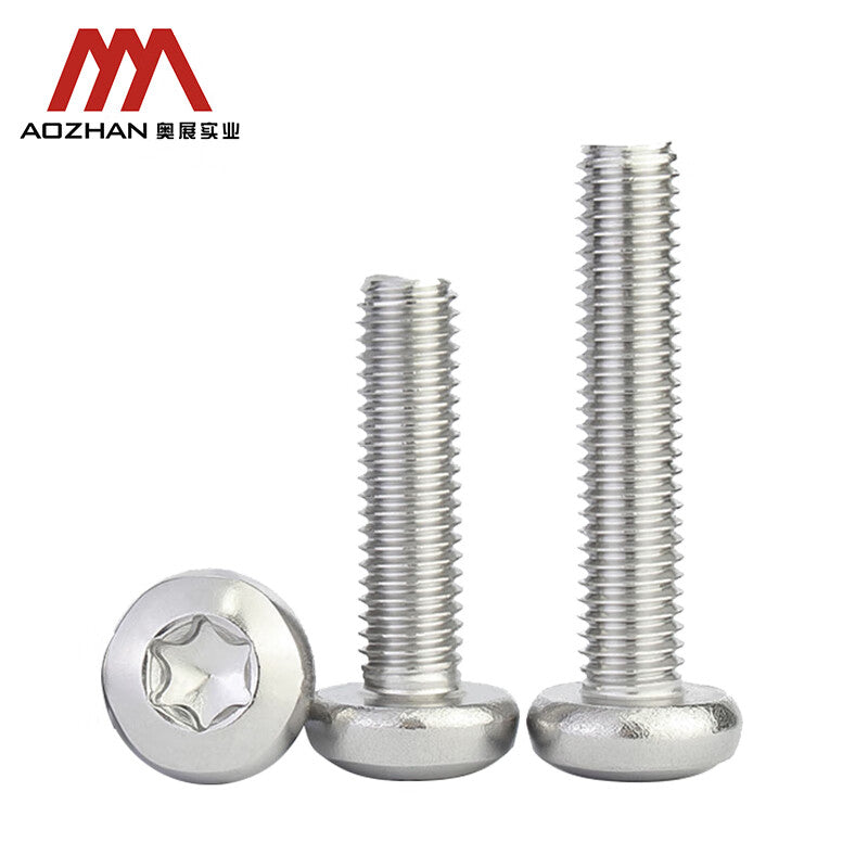 AOZHAN GB2672 Torx Screw Pan Head Machine Screws, 304 Stainless Steel, Round Head Pan Head Internal Torx Screws, Anti-theft Screws GPH M4*5 (2000 pieces/box)