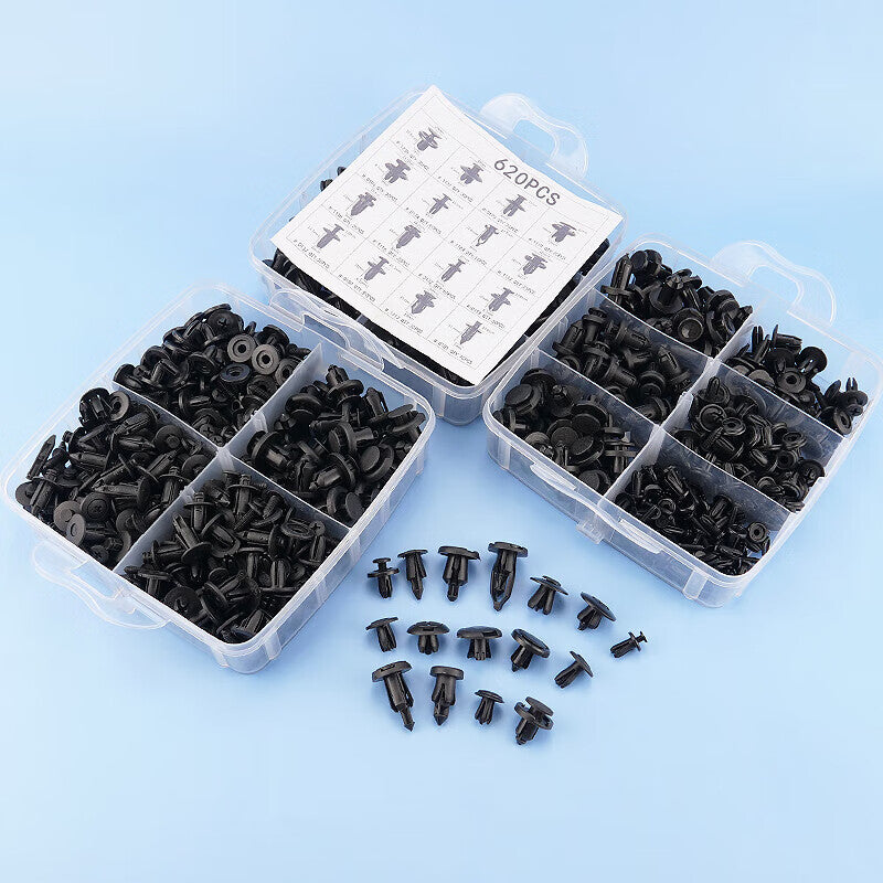 Winstan WY0146 Car Clip Box - Bumper Clips, Mudguard Clips, Door Panel and Trunk Liner Clips - 16 Types, 620pcs