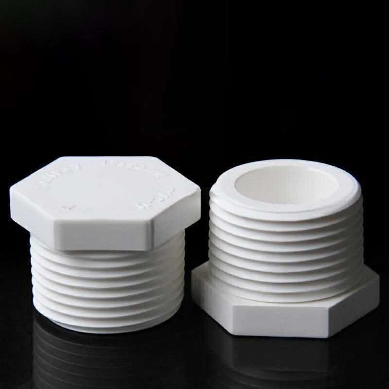 Corej PVC male thread plug, external thread, water pipe fitting, external hexagonal plastic plug, cap, pipe cap, 63mm (2 inch).