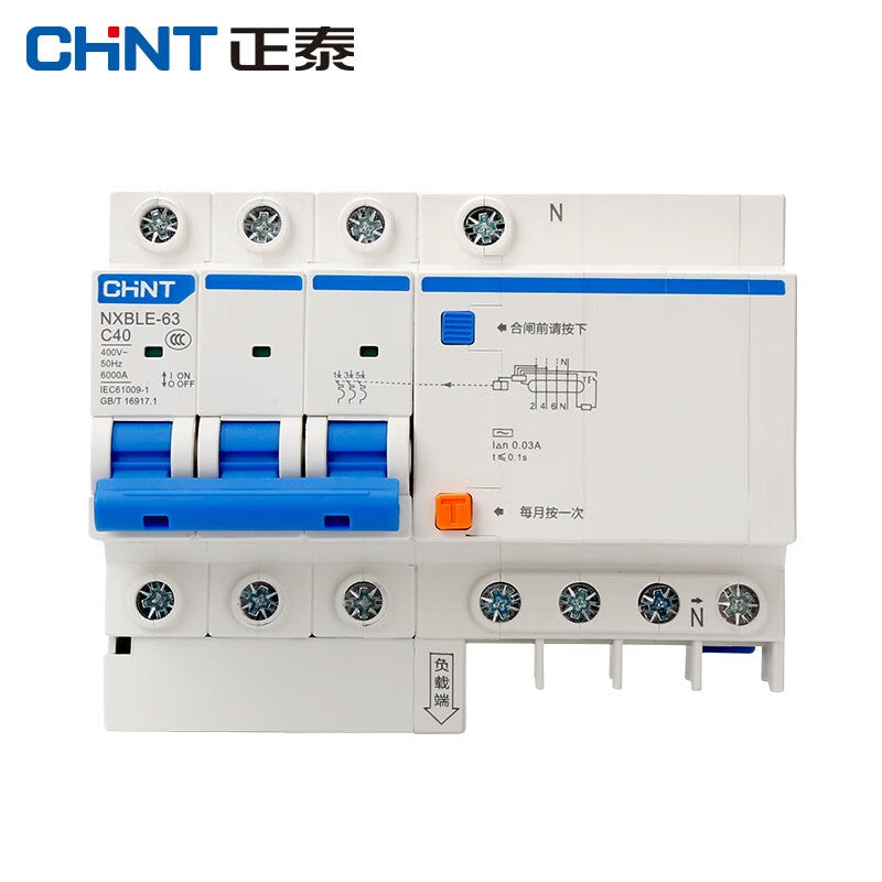 Chint NXBLE-32 3P 32A 30mA 6kA Circuit Breaker