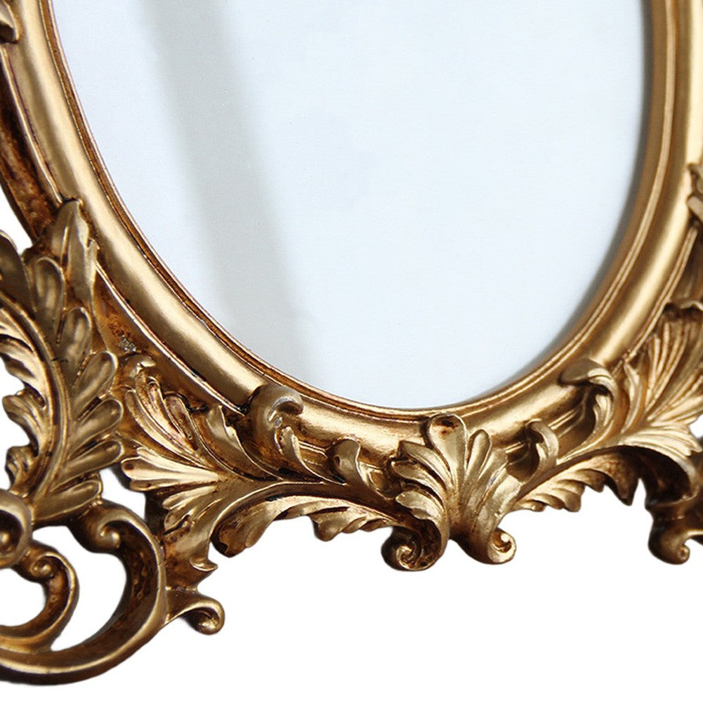 Oval Photo Frame Vintage European Style Distressed Finish Wall Mountable